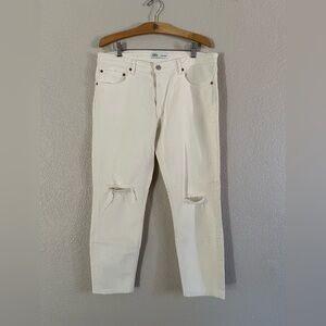 Zara White Distressed Women Jeans
